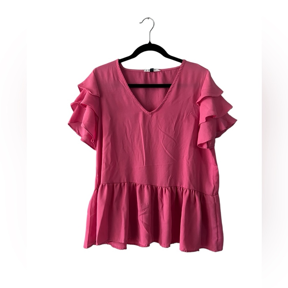 EUC Michelle McDowell Peplum Blouse